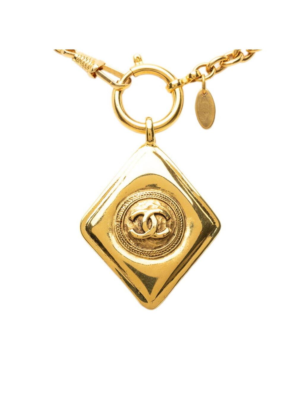 Chanel Cc Logo Chain Pendant Necklace #357750C79B